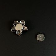 Purple rhinestone multi-colored crystal flower brooch