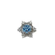 Blue Crystal Snowflake Brooch