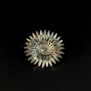 Floral blue-green crystal star brooch