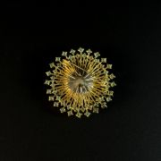 Turquoise Blue Pearl Flower Brooch