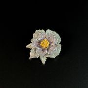 Silver Crystal Flower Brooch