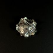 Vintage style purple crystal flower brooch