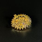 Sparkling Sunflower Multicolored Crystal Flower Brooch