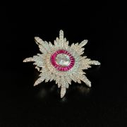 Sparkling Snowflake Medal Brooch