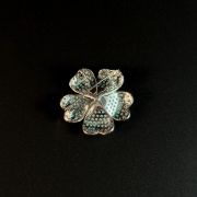 Turquoise Blue Flower Brooch