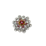 Red Crystal Floral Brooch